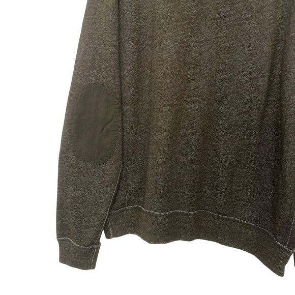 Abercrombie & Fitch Mens Olive Crewneck Sweater SZ XL Patched Elbown - Picture 8 of 12